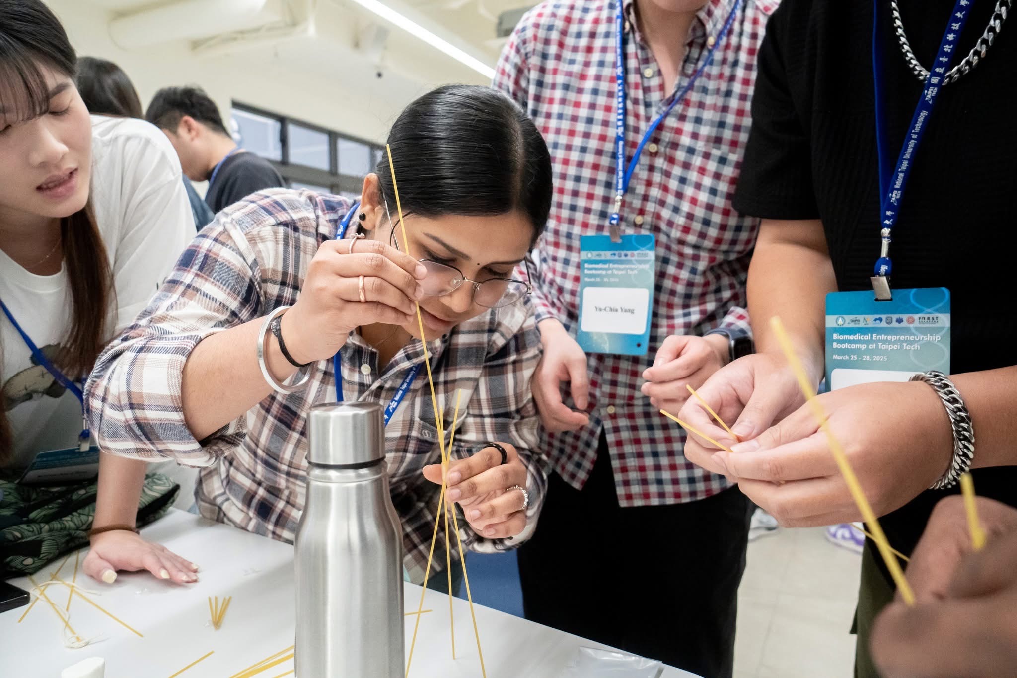 Team activity: building structures with bamboo chopsticks 01
