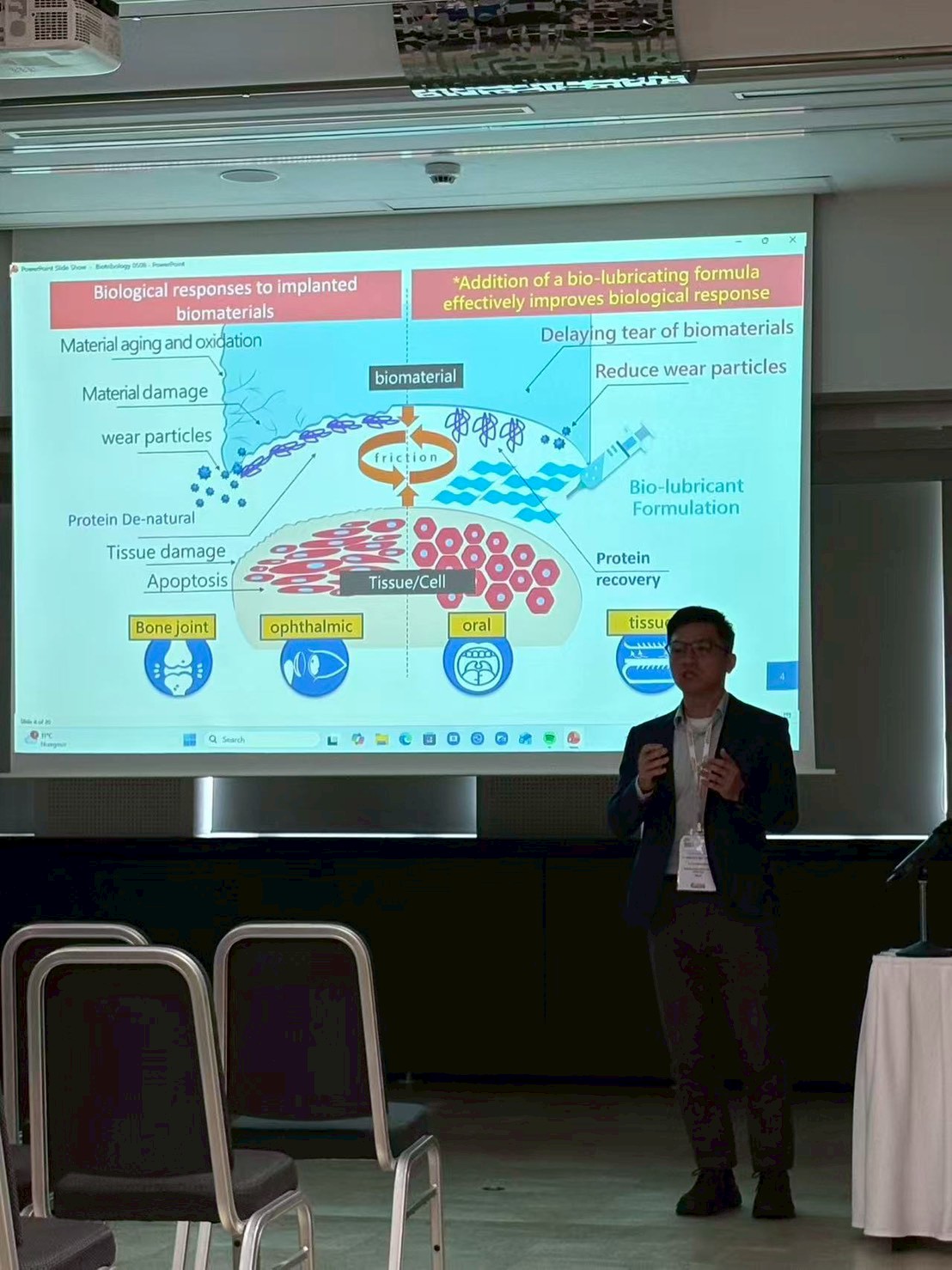 Presenting his research findings at the conference